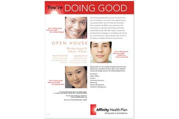 Affinity Health Plan print ad