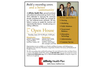 Affinity Health Plan print ad