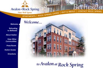 Avalon at Rock Spring website
