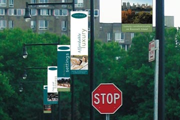 Riverwalk lampost signage